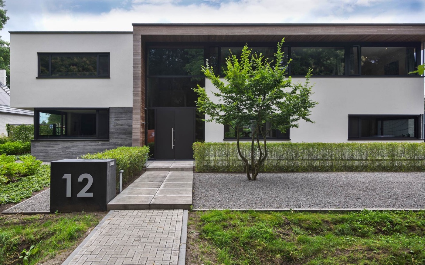 Strakke tuin met groene