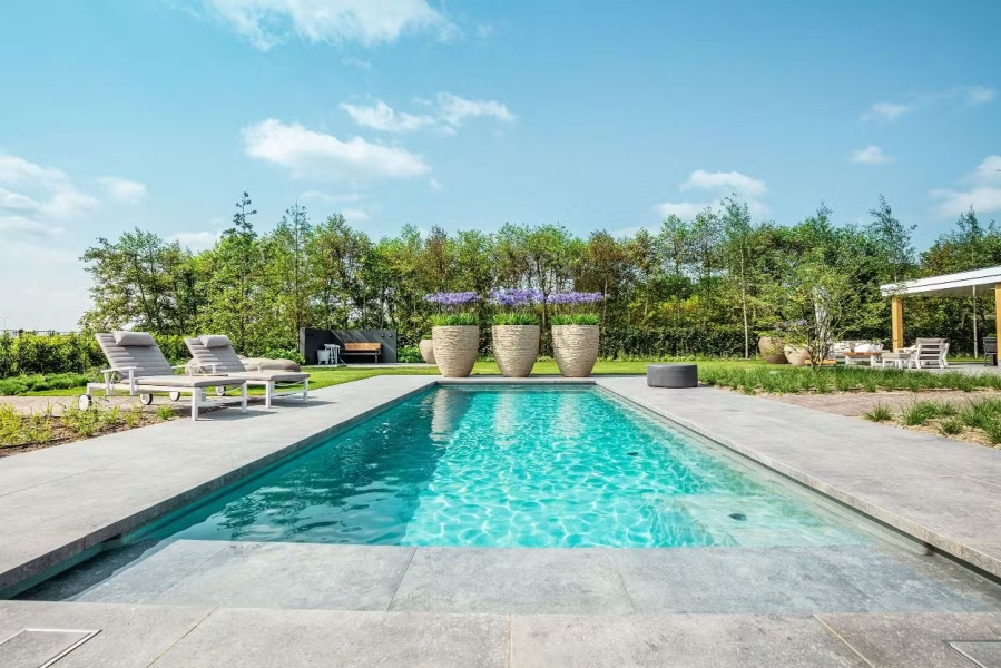 Afbeelding Moderne tuin met zwembad